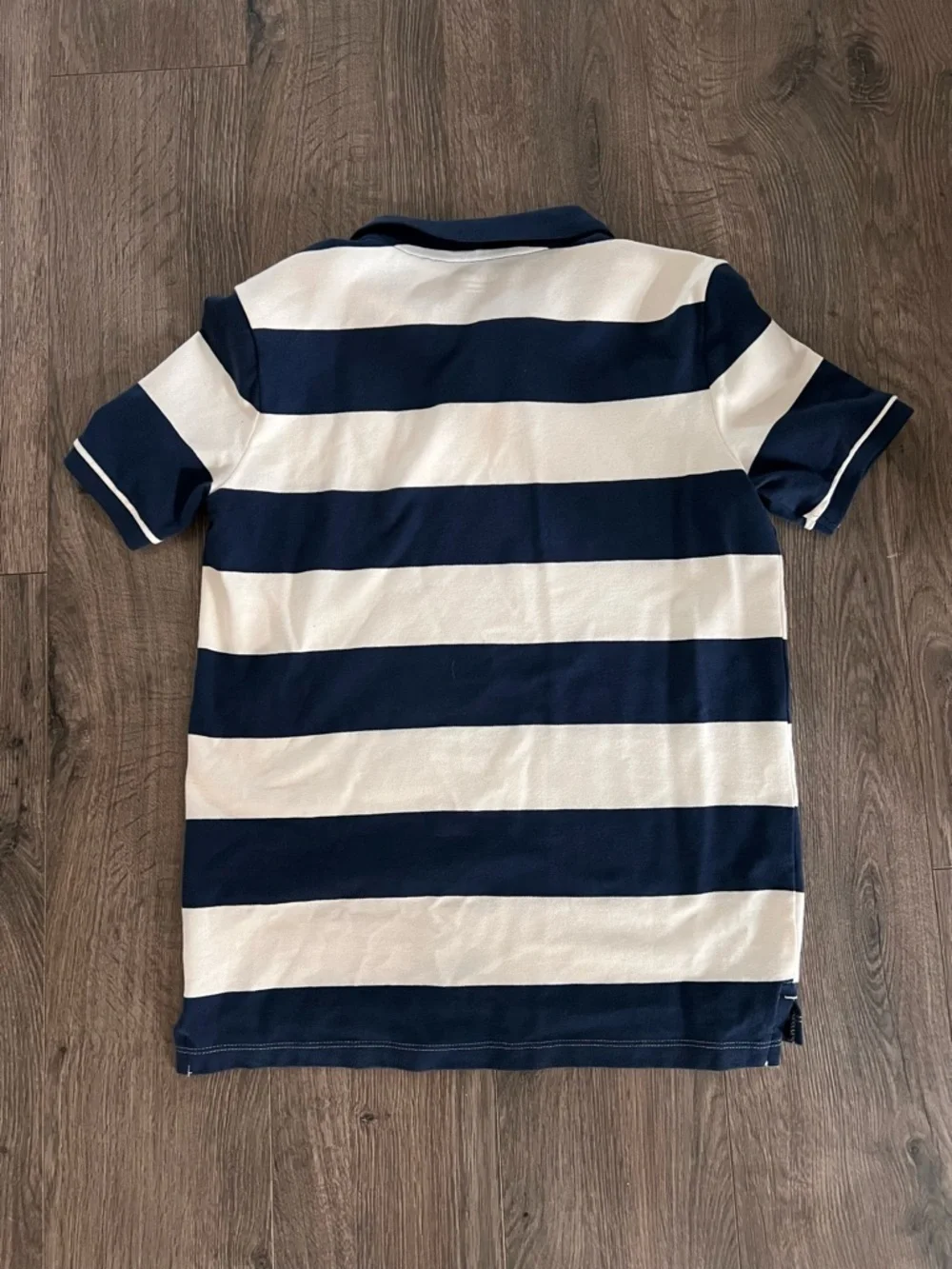 Old Navy Boys Large 10-12 Navy White Striped Polo Shirt Classic Preppy​